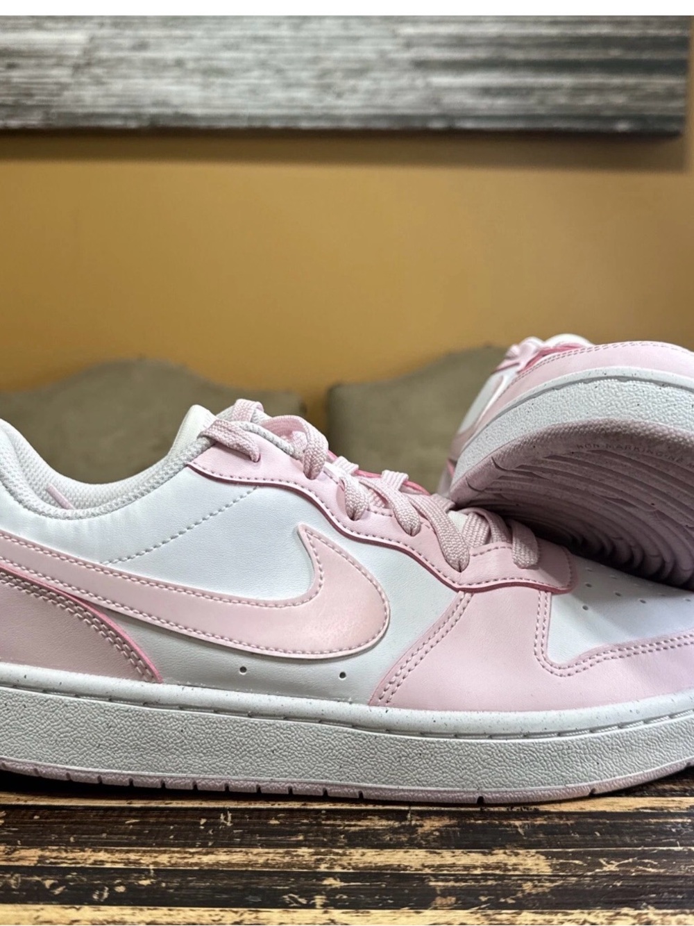 Nike Women’s Low-Top Sneakers in White and Light Pink
